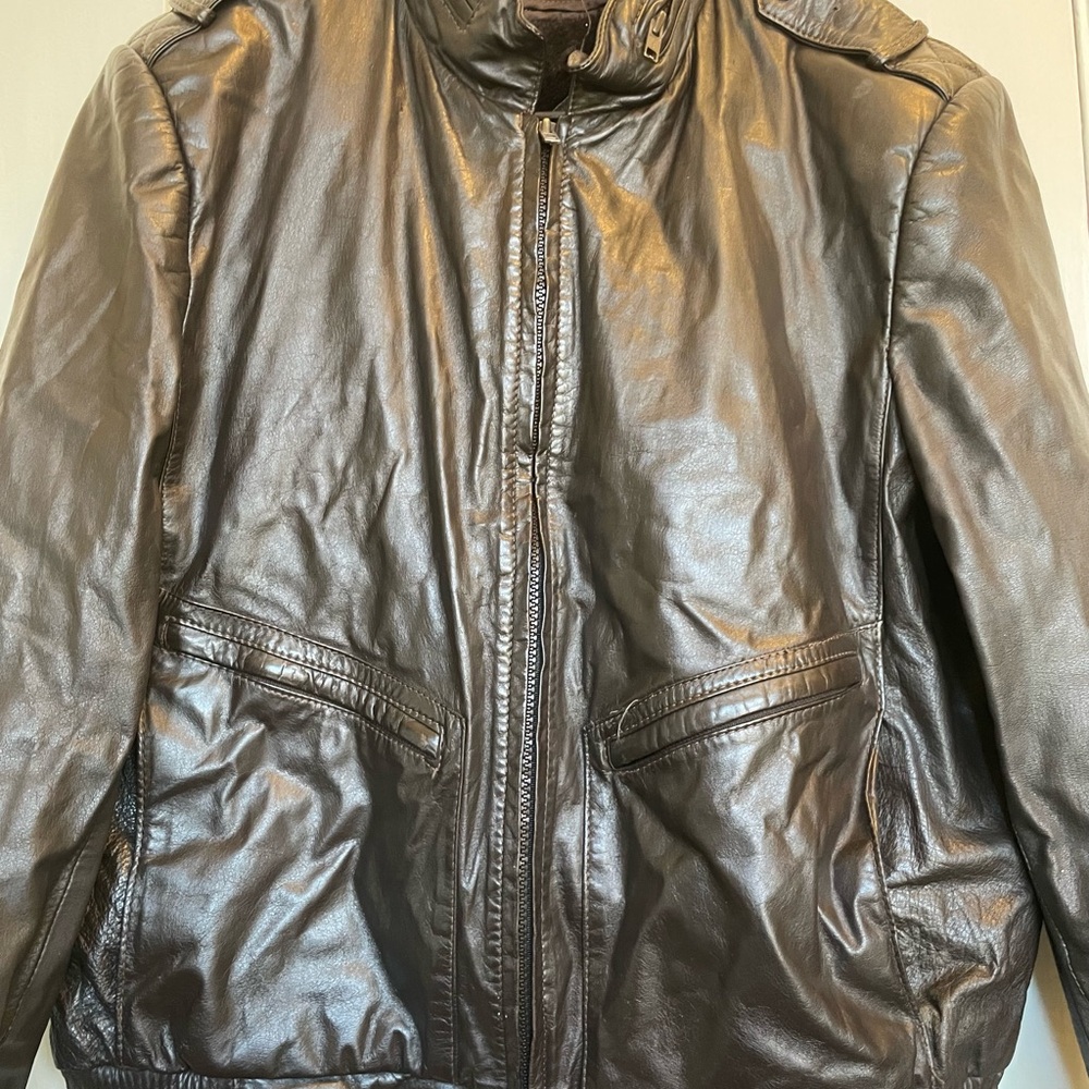 Vintage Men's Brown Leather Jacket